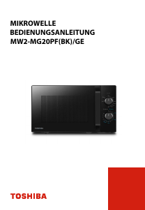 Mode d’emploi Toshiba MW2-MG20PF(BK)/GE Micro-onde