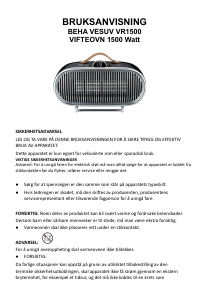 Bruksanvisning Beha Vesuv VR 1500 Varmeapparat