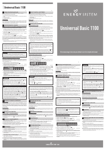 Manual de uso Energy Sistem Unniversal Basic 1100 Control remoto