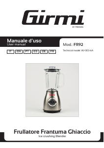 Bedienungsanleitung Girmi FR92 Standmixer