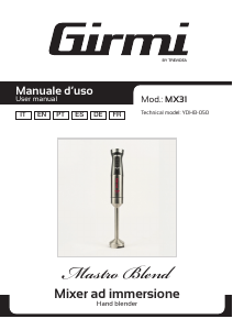 Mode d’emploi Girmi MX31 Mixeur plongeant