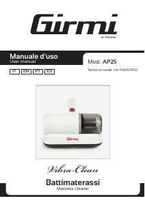 Manuale Girmi AP25 Battimaterassi Pulitore per materassi