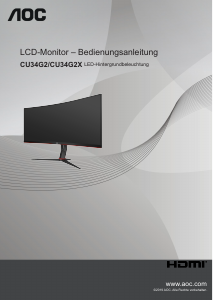 Bedienungsanleitung AOC CU34G2/BK LCD monitor