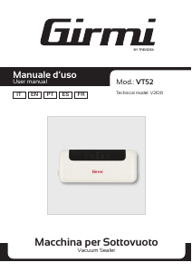 Manual de uso Girmi VT52 Sellador de vacío