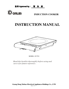 Manual Donlim IC3703 Hob