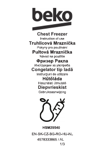 Instrukcja BEKO HSM29540 Zamrażarka
