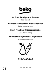 Manual BEKO B1RCNA364G Fridge-Freezer