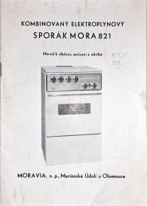 Manuál Mora 821 Sporák
