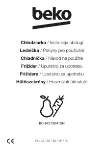 Manuál BEKO BCHA275K41SN Lednice s mrazákem