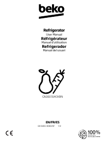 Bedienungsanleitung BEKO GN1603140XBN Kühl-gefrierkombination