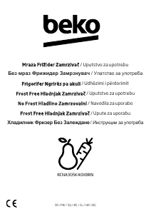 Priročnik BEKO RCNA305K40XBRN Hladilnik in zamrzovalnik