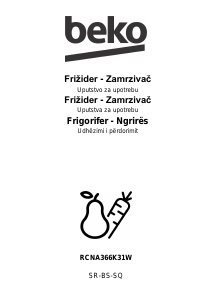 Priručnik BEKO RCNA366K31W Frižider – zamrzivač