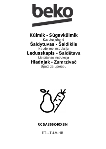 Rokasgrāmata BEKO RCSA366K40XBN Ledusskapis ar saldētavu