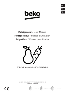 Manual BEKO B3RCNE364HW Refrigerator