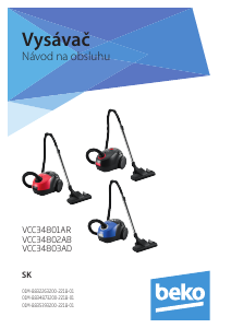 Návod BEKO VCC 34803 AD Vysávač