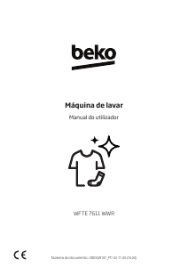 Manual BEKO WFTE 7611 WWR Máquina de lavar roupa