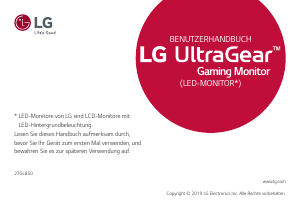 Bedienungsanleitung LG 27GL850-B UltraGear LED monitor