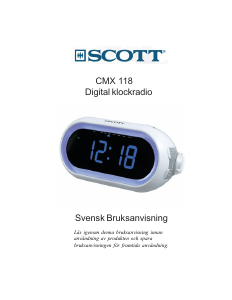 Bruksanvisning Scott CMX 118 Klockradio