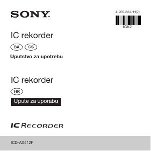 Priručnik Sony ICD-AX412F Audiosnimač