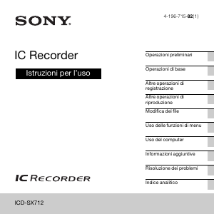 Manuale Sony ICD-SX712 Registratore vocale