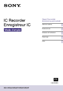 Mode d’emploi Sony ICD-UX523F Enregistreur numérique