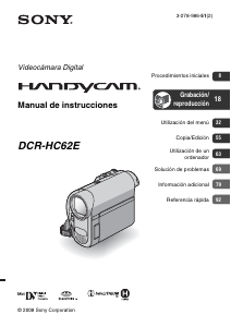 Manual de uso Sony DCR-HC62E Videocámara