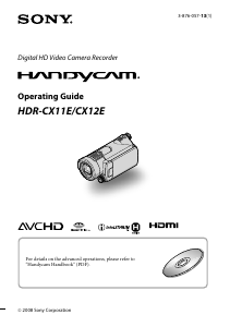 Manual Sony HDR-CX11E Camcorder