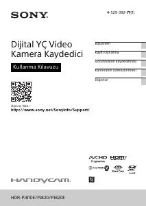 Kullanım kılavuzu Sony HDR-PJ820E Kaydedici kamera