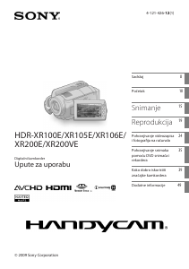 Priručnik Sony HDR-XR105E Videokamera