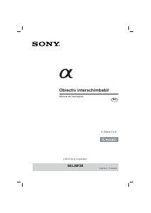 Manual Sony SEL20F28 Obiectiv