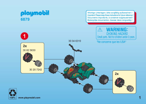 Bruksanvisning Playmobil set 6879 Police Rånare på fyrhjuling