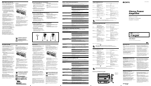 Руководство Sony XM-ZR604 Автомобильный усилитель