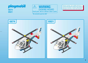 Instrukcja Playmobil set 6921 Police Helikopter policyjny z reflektorem LED