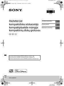 Rokasgrāmata Sony CDX-G3000UV Automašīnas radio iekārta