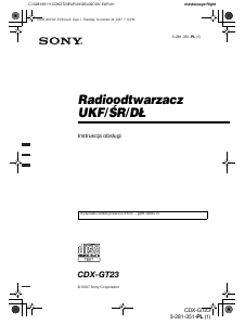 Instrukcja Sony CDX-GT23 Radio samochodowe