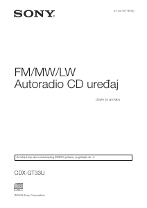 Priručnik Sony CDX-GT33U Radioprijamnik za automobil