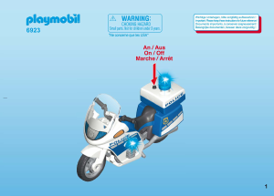 Mode d’emploi Playmobil set 6923 Police Moto de policier avec gyrophare