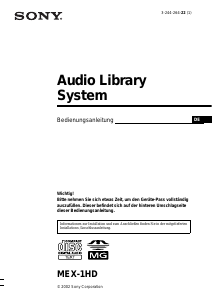 Bedienungsanleitung Sony MEX-1HD Autoradio