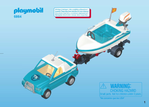 Manual Playmobil set 6864 Leisure Pick-up com barco