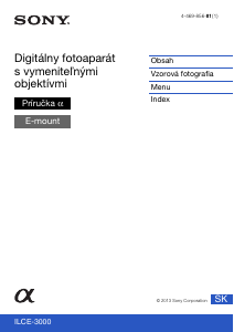 Návod Sony Alpha ILCE-3000 Digitálna kamera