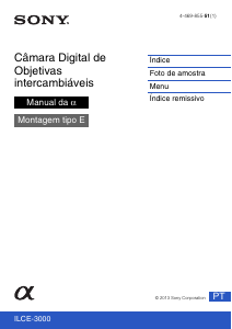 Manual Sony Alpha ILCE-3000 Câmara digital