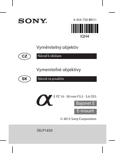 Návod Sony Alpha ILCE-6000L Digitálna kamera