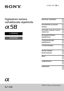 Käyttöohje Sony Alpha SLT-A58Y Digitaalikamera