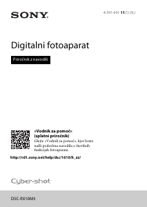 Priročnik Sony Cyber-shot DSC-RX10M3 Digitalni fotoaparat
