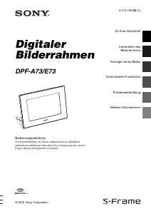 Bedienungsanleitung Sony DPF-A73 Digitaler bilderrahmen