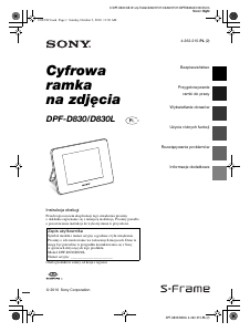 Instrukcja Sony DPF-D830 Ramka cyfrowa