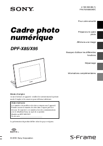 Mode d’emploi Sony DPF-X95 Cadre photo numérique
