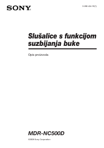 Priručnik Sony MDR-NC500D Slušalica