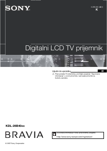 Priručnik Sony Bravia KDL-26B4030 LCD televizor