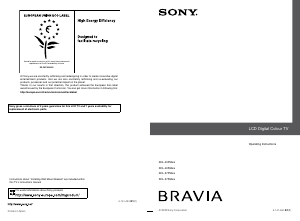Manual Sony Bravia KDL-40P5500 LCD Television